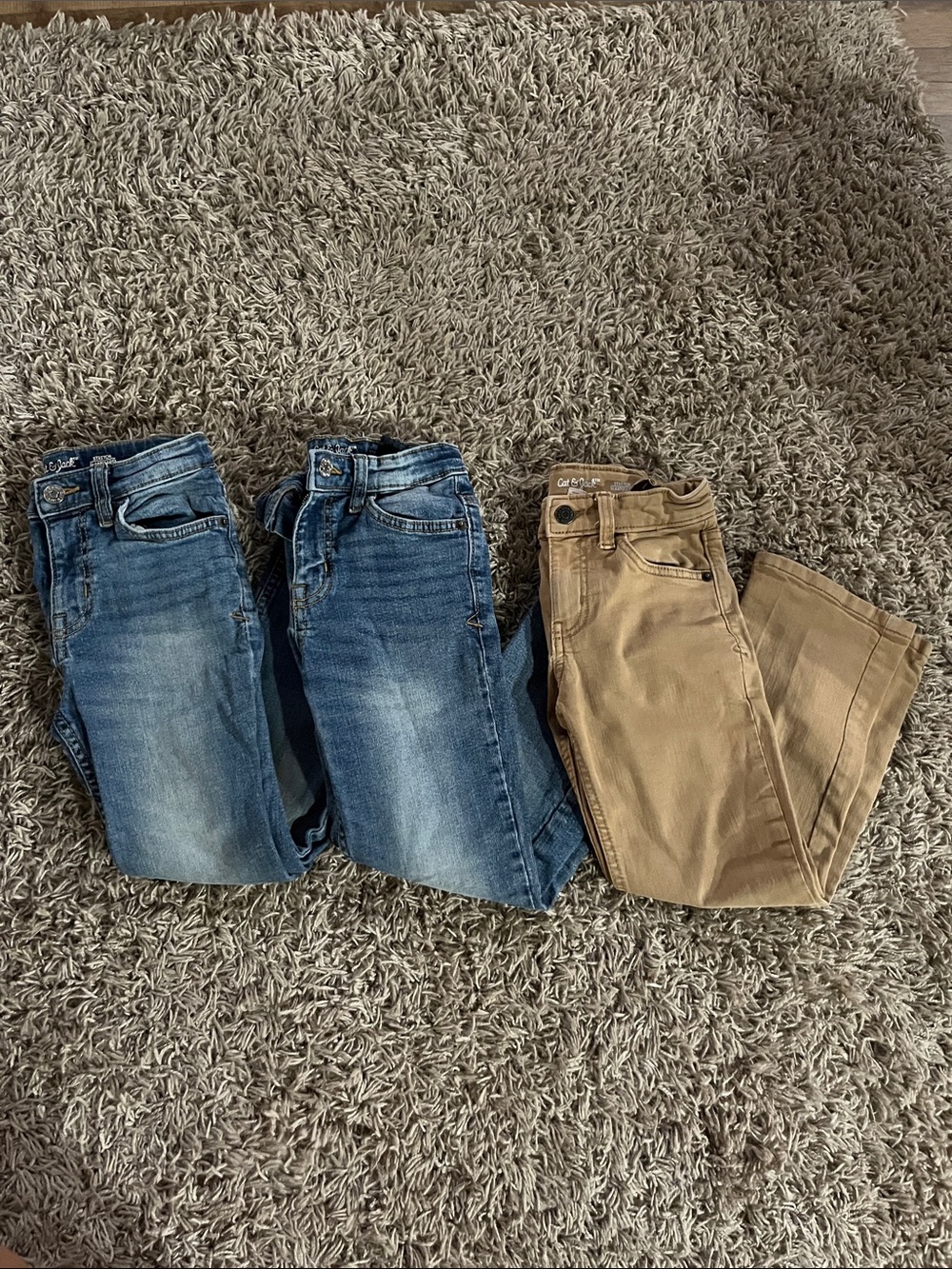 Cat & Jack boys Jeans in Blue and Tan